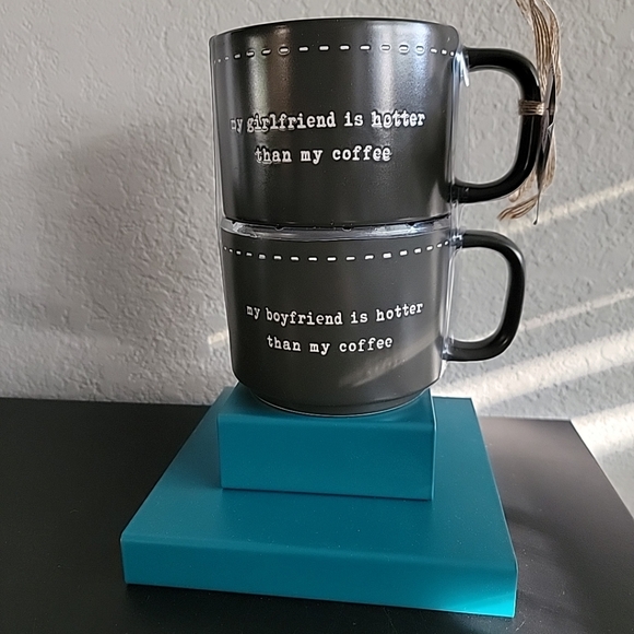 Black Coffee Mugs with White Text - Picture 2 of 5